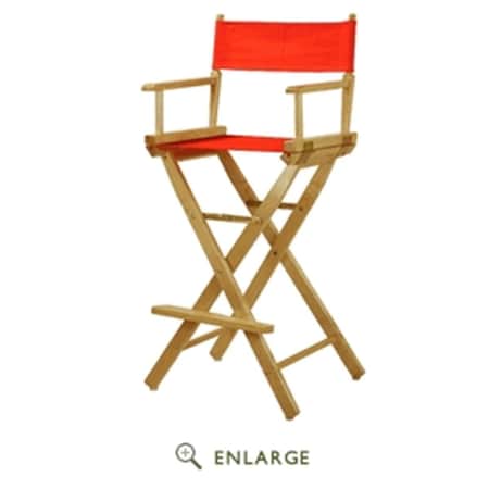 Betterbeds 230-00-021-19 30 in. Directors Chair Natural Frame with Orange Canvas BE3298023